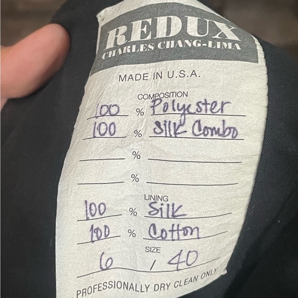 REDUX Charles Chang-Lima Black Silk Jewel Adorned Draped Lace Dress Size 6 - Picture 11 of 11